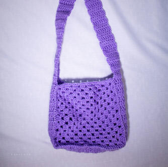 purple shoulder bag